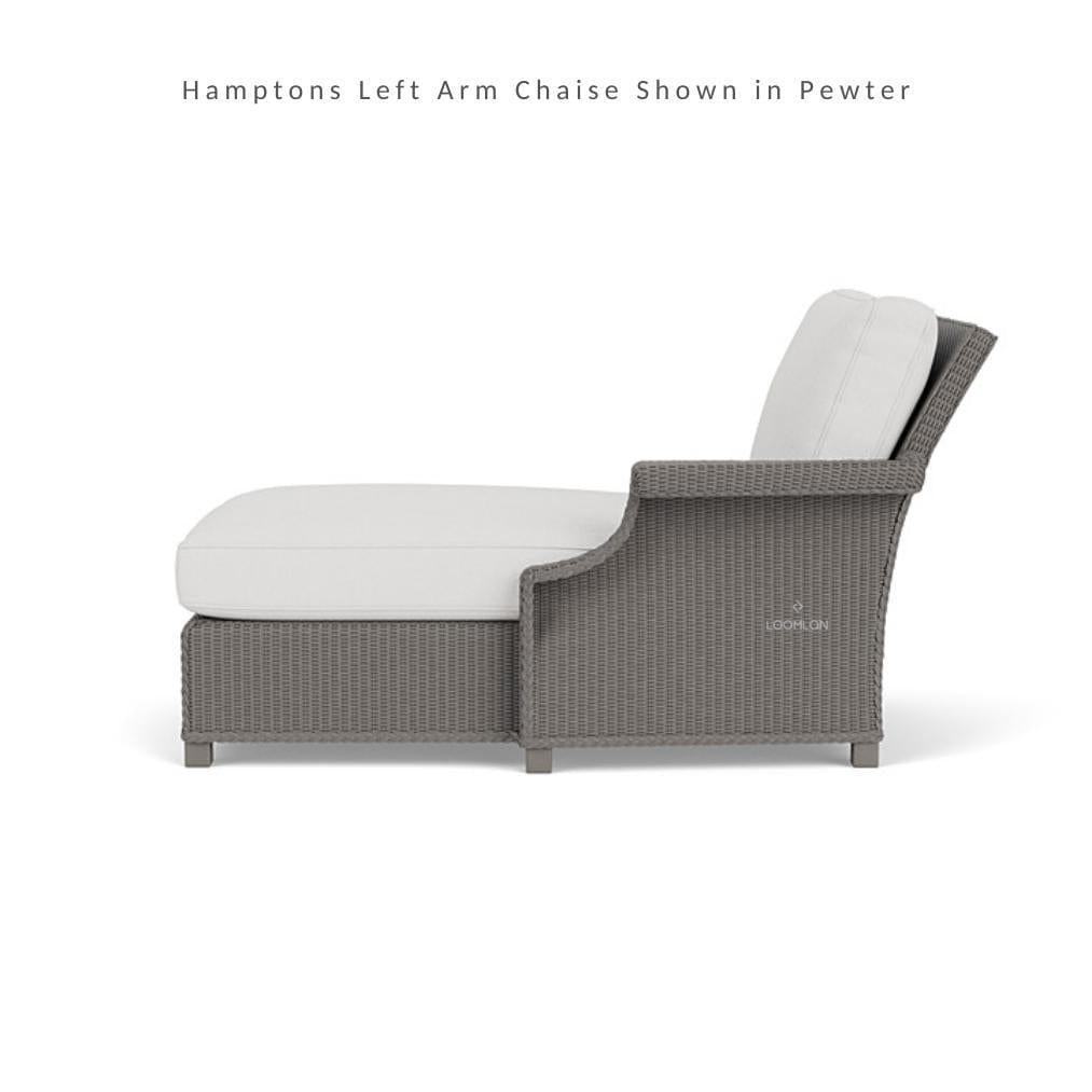 LOOMLAN Outdoor - Hamptons Outdoor Wicker Small Chaise Sectional With Ottoman Lloyd Flanders - Outdoor Lounge Sets