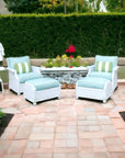LOOMLAN Outdoor - Hamptons Outdoor Wicker Sofa and Lounge Chair Set With Tables - Outdoor Lounge Sets