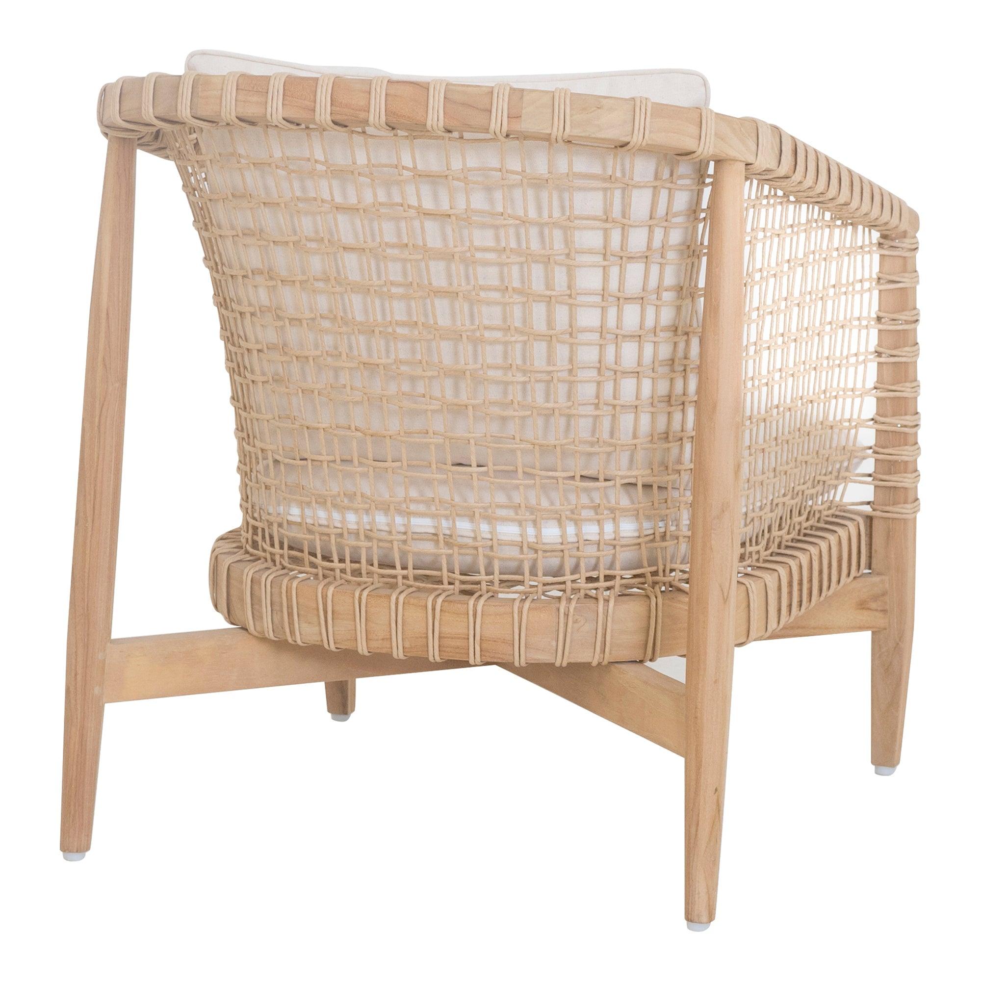 LOOMLAN Outdoor - Kuna Solid Teak Frame with Lloyd Loom Weave Outdoor Chair - Outdoor Lounge Chairs