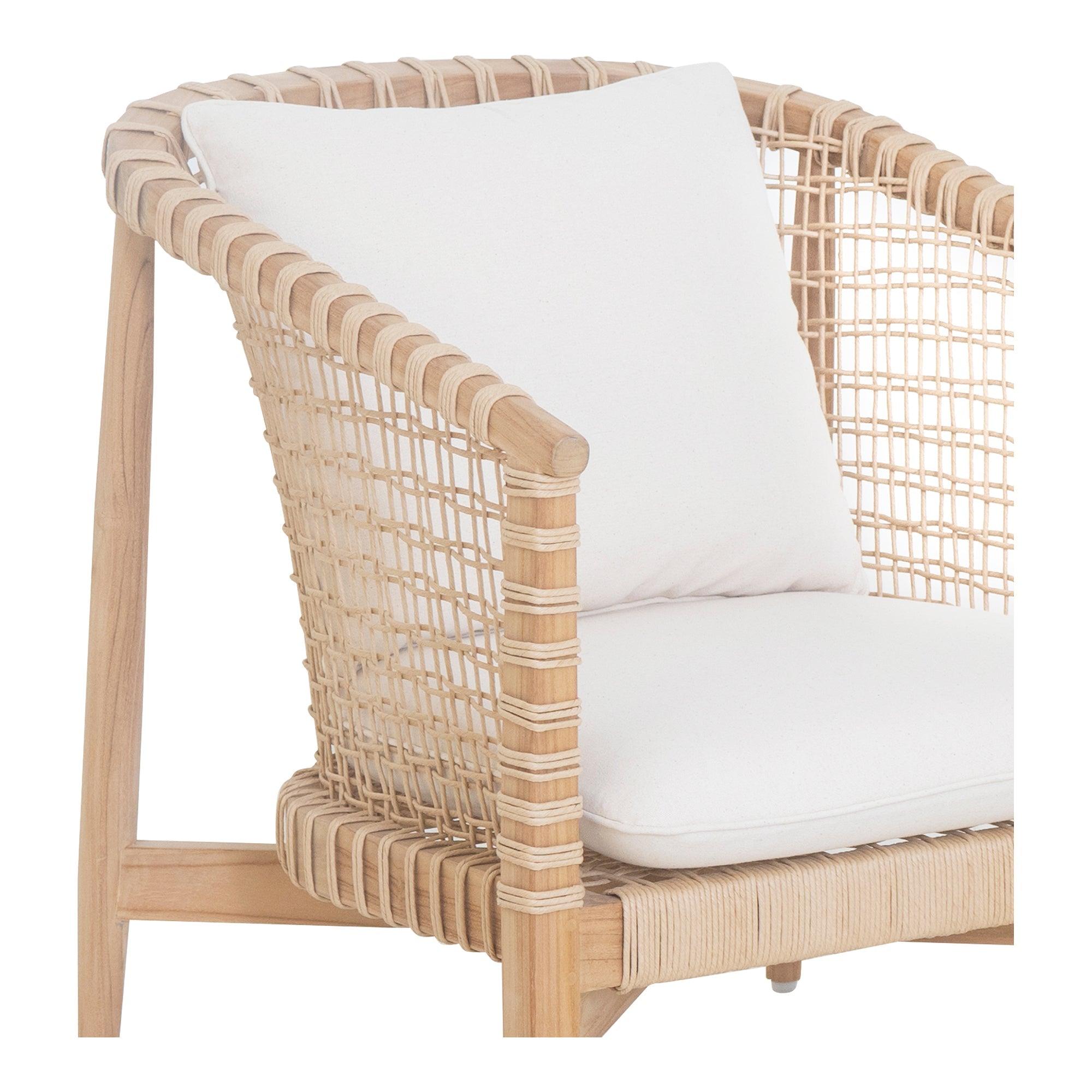 LOOMLAN Outdoor - Kuna Solid Teak Frame with Lloyd Loom Weave Outdoor Chair - Outdoor Lounge Chairs