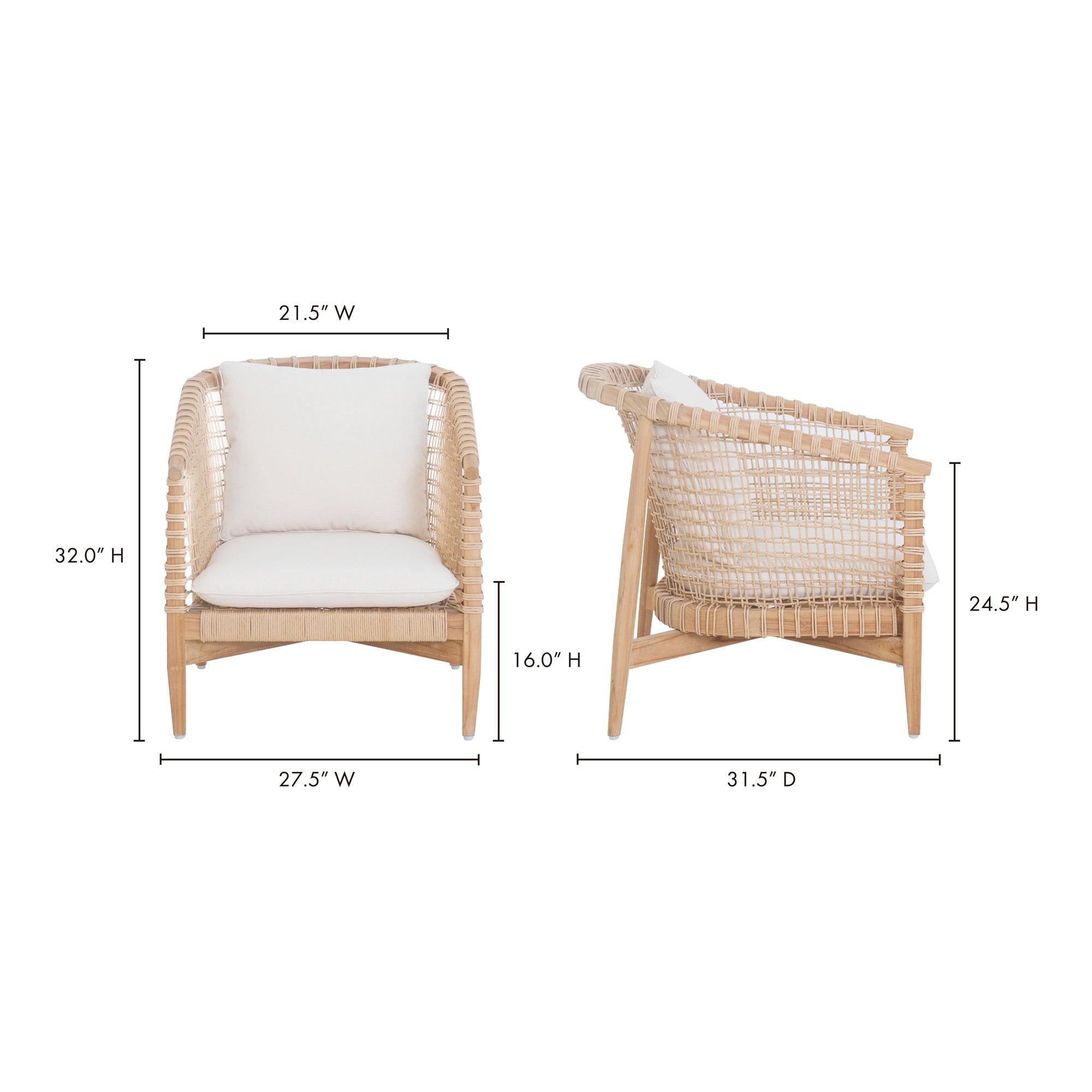 LOOMLAN Outdoor - Kuna Solid Teak Frame with Lloyd Loom Weave Outdoor Chair - Outdoor Lounge Chairs