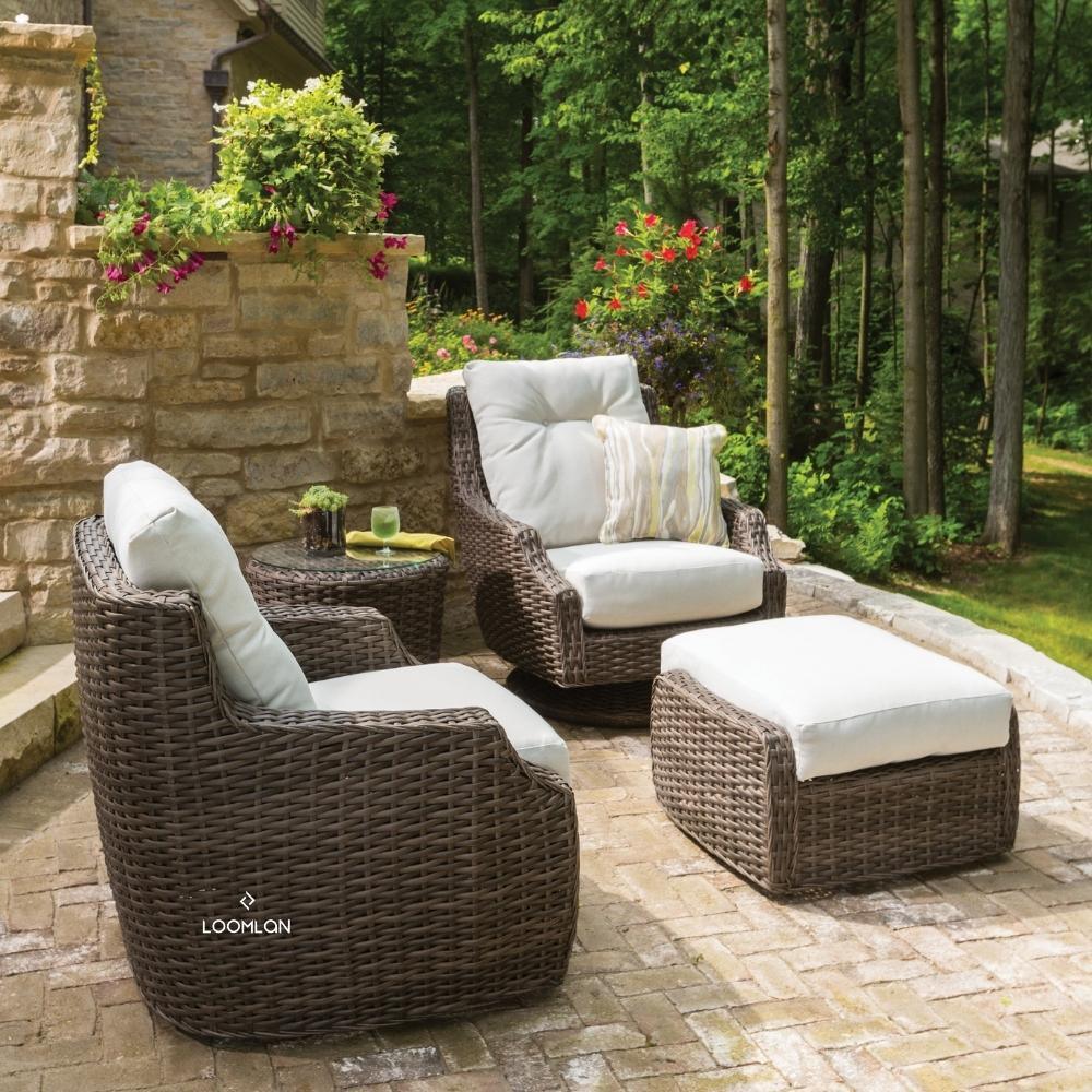 LOOMLAN Outdoor - Largo Lounge Chair All Weather Wicker Furniture Made in USA Lloyd Flanders - Outdoor Lounge Chairs