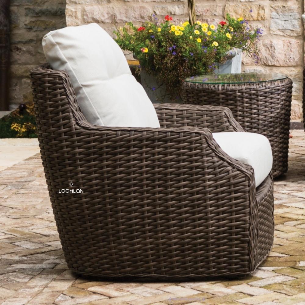 LOOMLAN Outdoor - Largo Lounge Chair All Weather Wicker Furniture Made in USA Lloyd Flanders - Outdoor Lounge Chairs