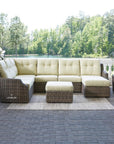 LOOMLAN Outdoor - Largo Ottoman All Weather Wicker Furniture Made in USA Lloyd Flanders - Outdoor Ottomans