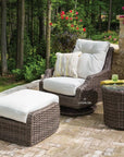 LOOMLAN Outdoor - Largo Ottoman All Weather Wicker Furniture Made in USA Lloyd Flanders - Outdoor Ottomans