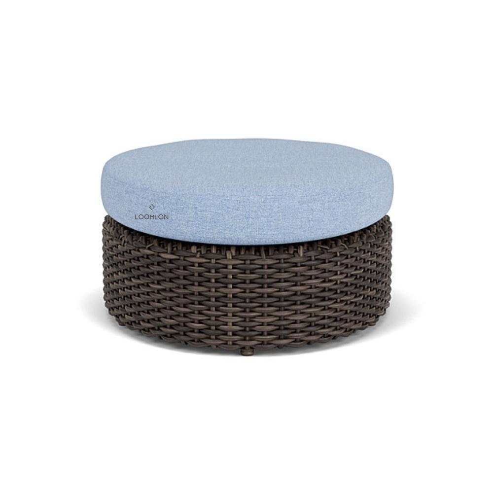 LOOMLAN Outdoor - Largo Oval Ottoman All Weather Wicker Furniture Made in USA Lloyd Flanders - Outdoor Ottomans