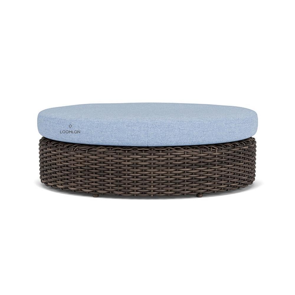 LOOMLAN Outdoor - Largo Oval Ottoman All Weather Wicker Furniture Made in USA Lloyd Flanders - Outdoor Ottomans