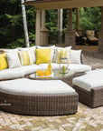 LOOMLAN Outdoor - Largo Right Arm Curved Sofa Sectional All Weather Wicker Furniture - Outdoor Modulars