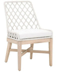 LOOMLAN Outdoor - Lattis Outdoor Dining Chair White Speckle Rope & Seat Gray Teak - Outdoor Dining Chairs