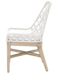 LOOMLAN Outdoor - Lattis Outdoor Dining Chair White Speckle Rope & Seat Gray Teak - Outdoor Dining Chairs