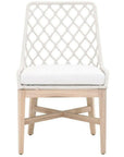 LOOMLAN Outdoor - Lattis Outdoor Dining Chair White Speckle Rope & Seat Gray Teak - Outdoor Dining Chairs