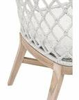 LOOMLAN Outdoor - Lattis Outdoor Dining Chair White Speckle Rope & Seat Gray Teak - Outdoor Dining Chairs