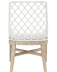 LOOMLAN Outdoor - Lattis Outdoor Dining Chair White Speckle Rope & Seat Gray Teak - Outdoor Dining Chairs