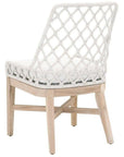 LOOMLAN Outdoor - Lattis Outdoor Dining Chair White Speckle Rope & Seat Gray Teak - Outdoor Dining Chairs