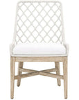 LOOMLAN Outdoor - Lattis Outdoor Dining Chair White Speckle Rope & Seat Gray Teak - Outdoor Dining Chairs