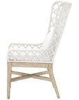 LOOMLAN Outdoor - Lattis Outdoor Wing Chair White Speckle Rope & Seat Gray Teak - Outdoor Dining Chairs