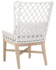 LOOMLAN Outdoor - Lattis Outdoor Wing Chair White Speckle Rope & Seat Gray Teak - Outdoor Dining Chairs