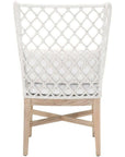 LOOMLAN Outdoor - Lattis Outdoor Wing Chair White Speckle Rope & Seat Gray Teak - Outdoor Dining Chairs