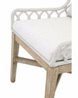 LOOMLAN Outdoor - Lattis Outdoor Wing Chair White Speckle Rope & Seat Gray Teak - Outdoor Dining Chairs