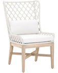 LOOMLAN Outdoor - Lattis Outdoor Wing Chair White Speckle Rope & Seat Gray Teak - Outdoor Dining Chairs