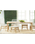 LOOMLAN Outdoor - Lattis Outdoor Wing Chair White Speckle Rope & Seat Gray Teak - Outdoor Dining Chairs