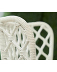 LOOMLAN Outdoor - Lattis Outdoor Wing Chair White Speckle Rope & Seat Gray Teak - Outdoor Dining Chairs