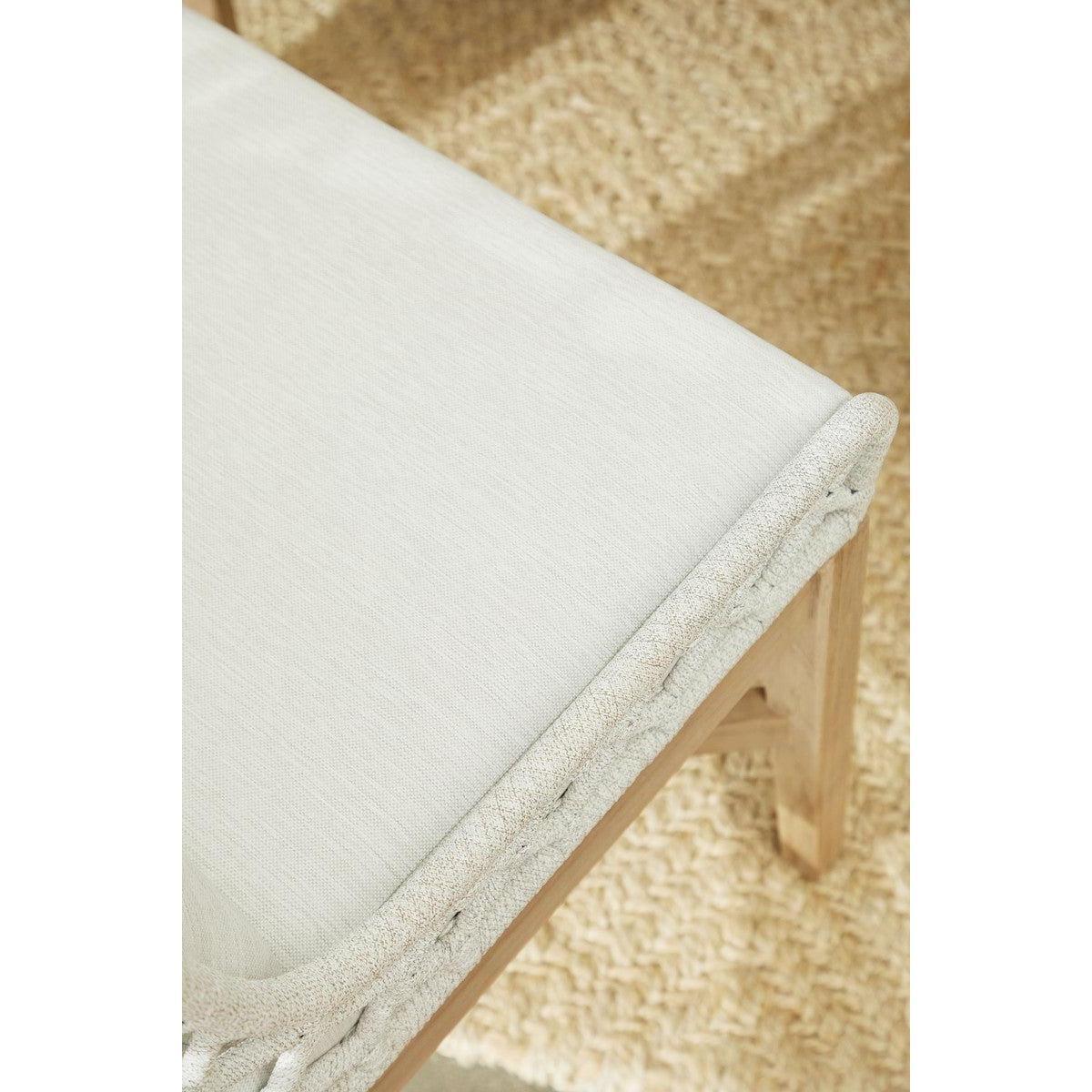 LOOMLAN Outdoor - Lattis Outdoor Wing Chair White Speckle Rope &amp; Seat Gray Teak - Outdoor Dining Chairs