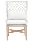 LOOMLAN Outdoor - Lattis Outdoor Wing Chair White Speckle Rope & Seat Gray Teak - Outdoor Dining Chairs