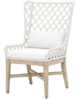 LOOMLAN Outdoor - Lattis Outdoor Wing Chair White Speckle Rope & Seat Gray Teak - Outdoor Dining Chairs