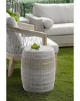 LOOMLAN Outdoor - Loom Accent Table Taupe & White Flat Rope Taupe Stripe - Outdoor Stools