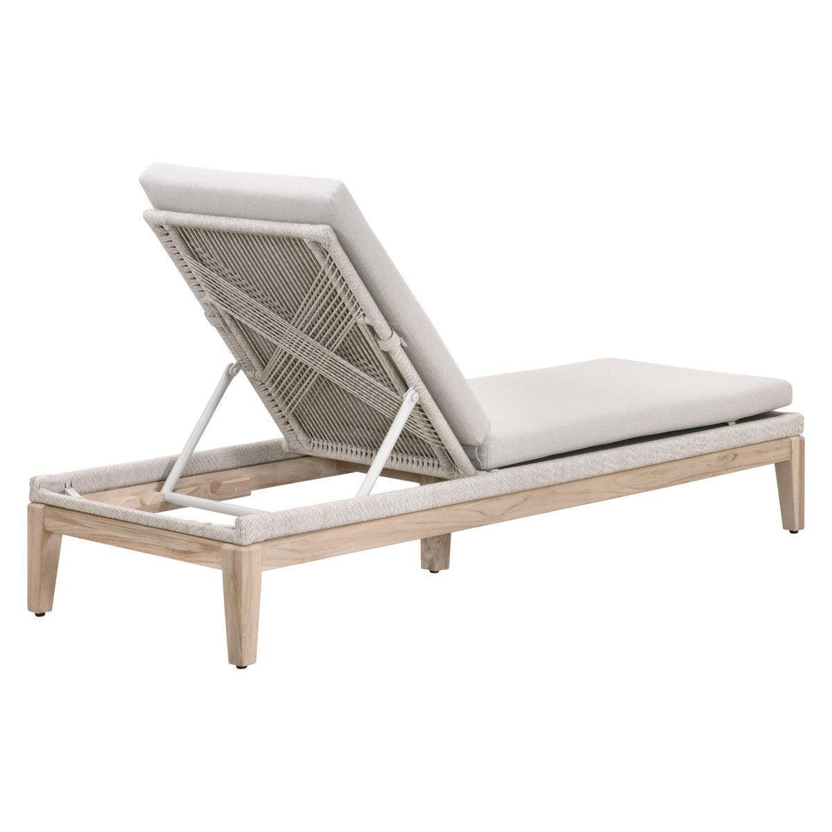 LOOMLAN Outdoor - Loom Outdoor Chaise Lounge for Patio Teak Wood and Rope - Outdoor Chaises