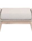 LOOMLAN Outdoor - Loom Outdoor Footstool Taupe Rope and Teak Wood Frame - Outdoor Ottomans