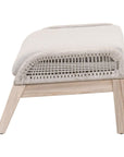 LOOMLAN Outdoor - Loom Outdoor Footstool Taupe Rope and Teak Wood Frame - Outdoor Ottomans