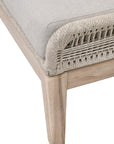 LOOMLAN Outdoor - Loom Outdoor Footstool Taupe Rope and Teak Wood Frame - Outdoor Ottomans