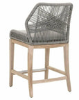 LOOMLAN Outdoor - Loom Outdoor Rope Counter Stool Platinum Rope Teak Wood - Outdoor Counter Stools