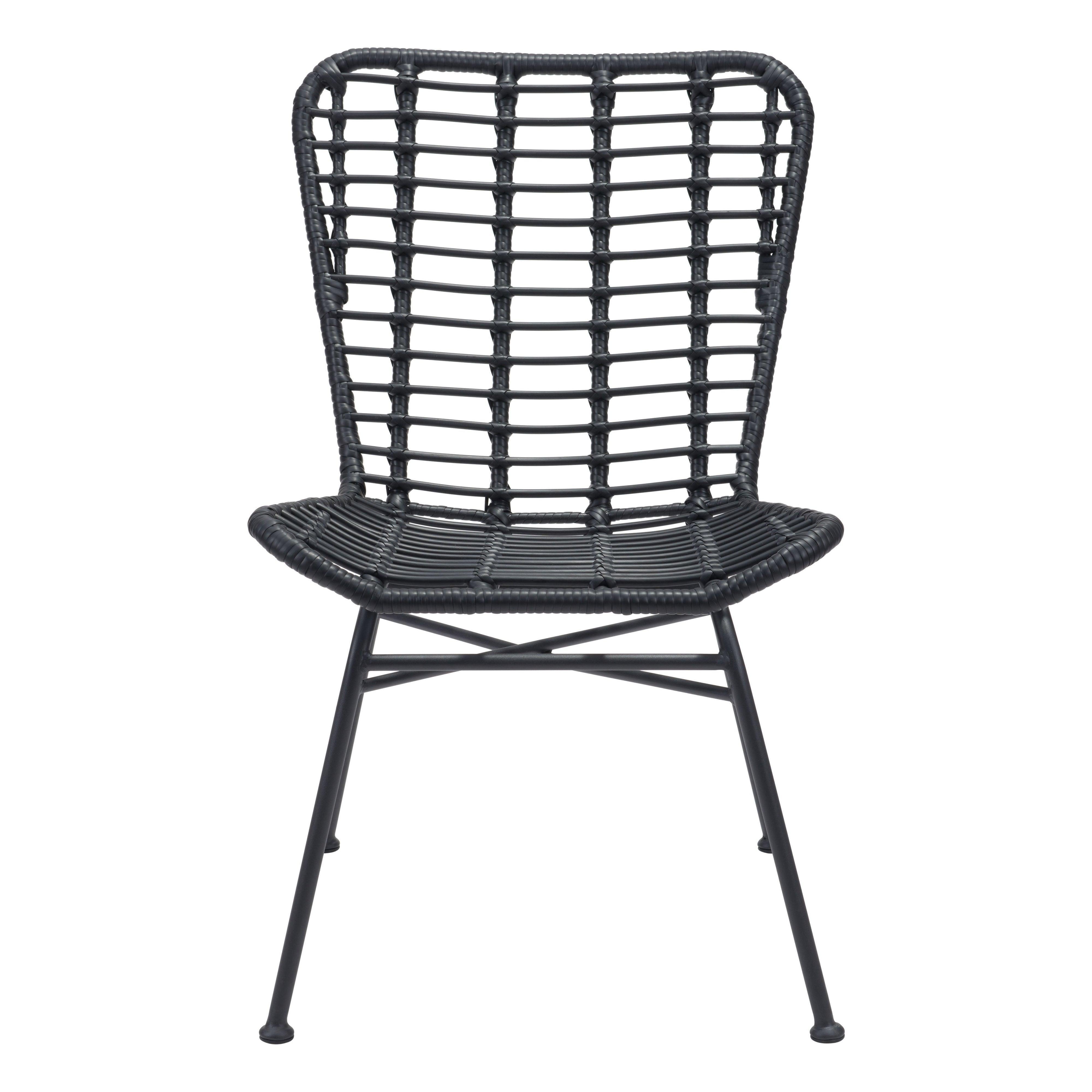 LOOMLAN Outdoor - Lorena Dining Chair (Set of 2) Black - Outdoor Dining Chairs