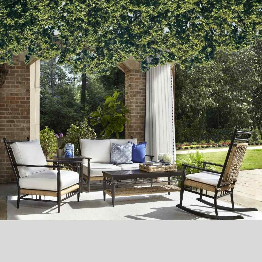 LOOMLAN Outdoor - Low Country 49&quot; Rectangular Cocktail Table Premium Wicker Furniture - Outdoor Coffee Tables