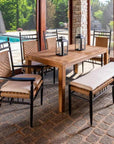 LOOMLAN Outdoor - Low Country Dining Bench Premium Wicker Furniture Lloyd Flanders - Outdoor Benches