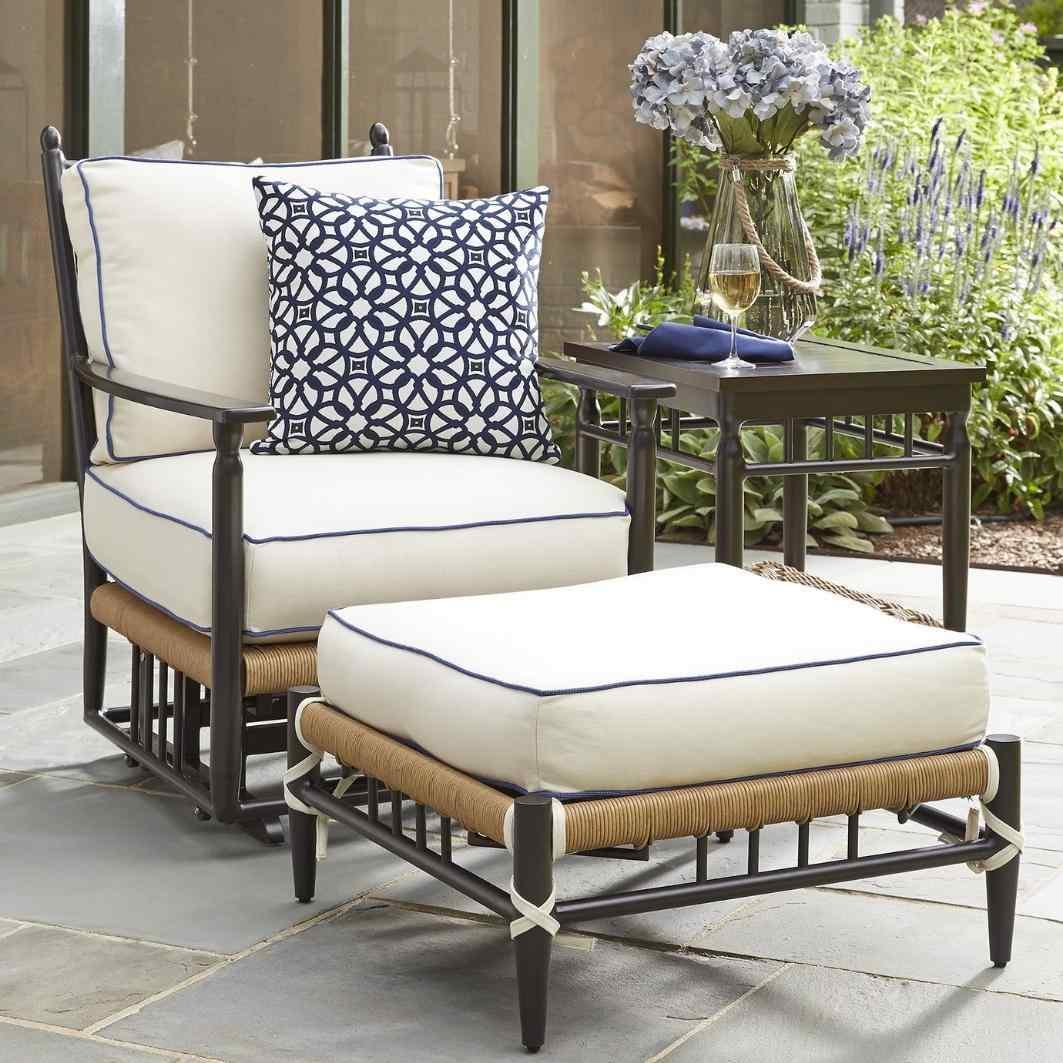 LOOMLAN Outdoor - Low Country Outdoor Replacement Cushions For Ottoman Lloyd Flanders - Outdoor Replacement Cushions
