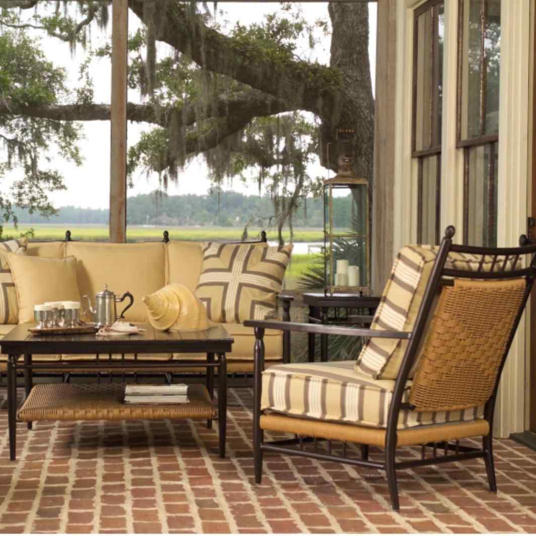 LOOMLAN Outdoor - Low Country Sofa Premium Wicker Furniture Lloyd Flanders - Outdoor Sofas &amp; Loveseats