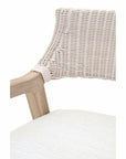 LOOMLAN Outdoor - Lucia Outdoor Arm Chair White Wicker and Teak - Outdoor Dining Chairs