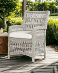 LOOMLAN Outdoor - Mackinac Patio Dining Armchair With Sunbrella Cushion Lloyd Flanders - Outdoor Dining Chairs