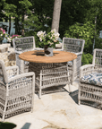 LOOMLAN Outdoor - Mackinac Patio Dining Armchair With Sunbrella Cushion Lloyd Flanders - Outdoor Dining Chairs