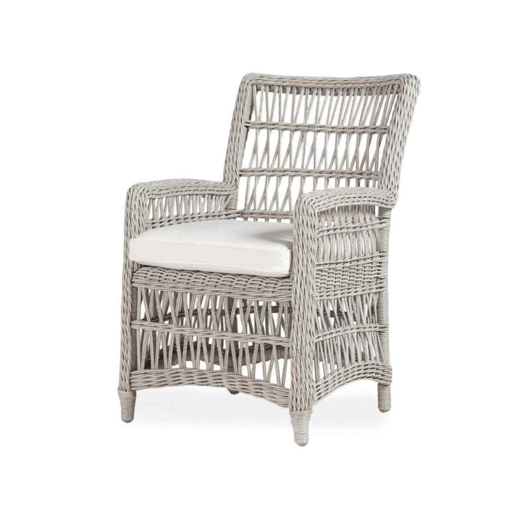 LOOMLAN Outdoor - Mackinac Patio Dining Armchair With Sunbrella Cushion Lloyd Flanders - Outdoor Dining Chairs