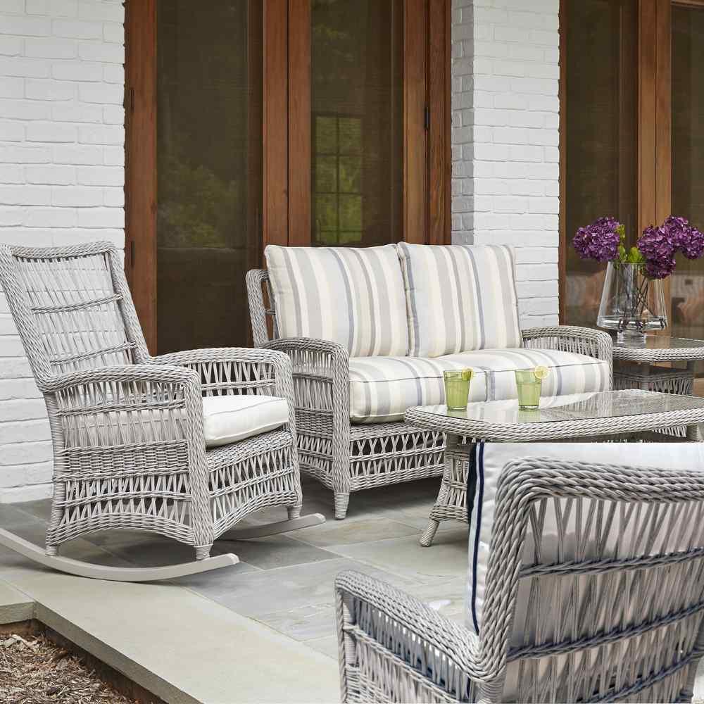 LOOMLAN Outdoor - Mackinac Rectangular Wicker Patio Coffee Table Lloyd Flanders - Outdoor Coffee Tables