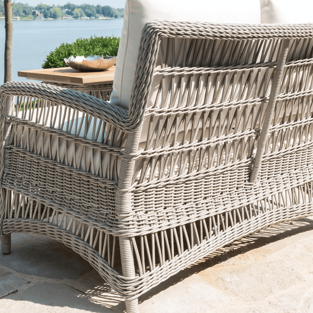 LOOMLAN Outdoor - Mackinac Wicker Outdoor All Weather Wicker Sofa With Cushions - Outdoor Sofas & Loveseats