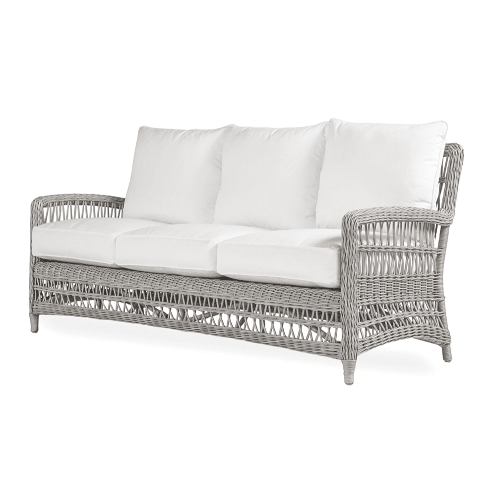 LOOMLAN Outdoor - Mackinac Wicker Outdoor All Weather Wicker Sofa With Cushions - Outdoor Sofas &amp; Loveseats