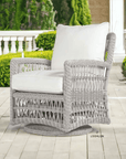 LOOMLAN Outdoor - Mackinac Wicker Patio Loveseat Swivel Chair and Table Set Lloyd Flanders - Outdoor Lounge Sets