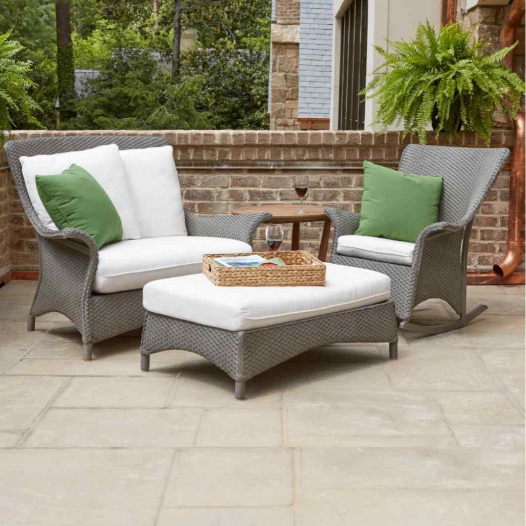 LOOMLAN Outdoor - Mandalay Large Ottoman Premium Wicker Furniture Lloyd Flanders - Outdoor Ottomans