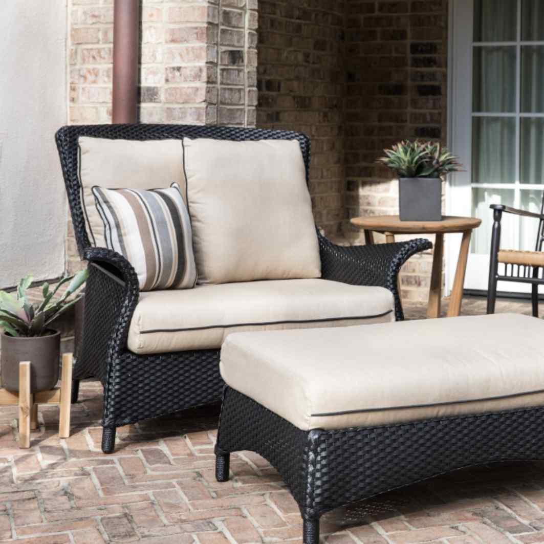 LOOMLAN Outdoor - Mandalay Large Ottoman Premium Wicker Furniture Lloyd Flanders - Outdoor Ottomans